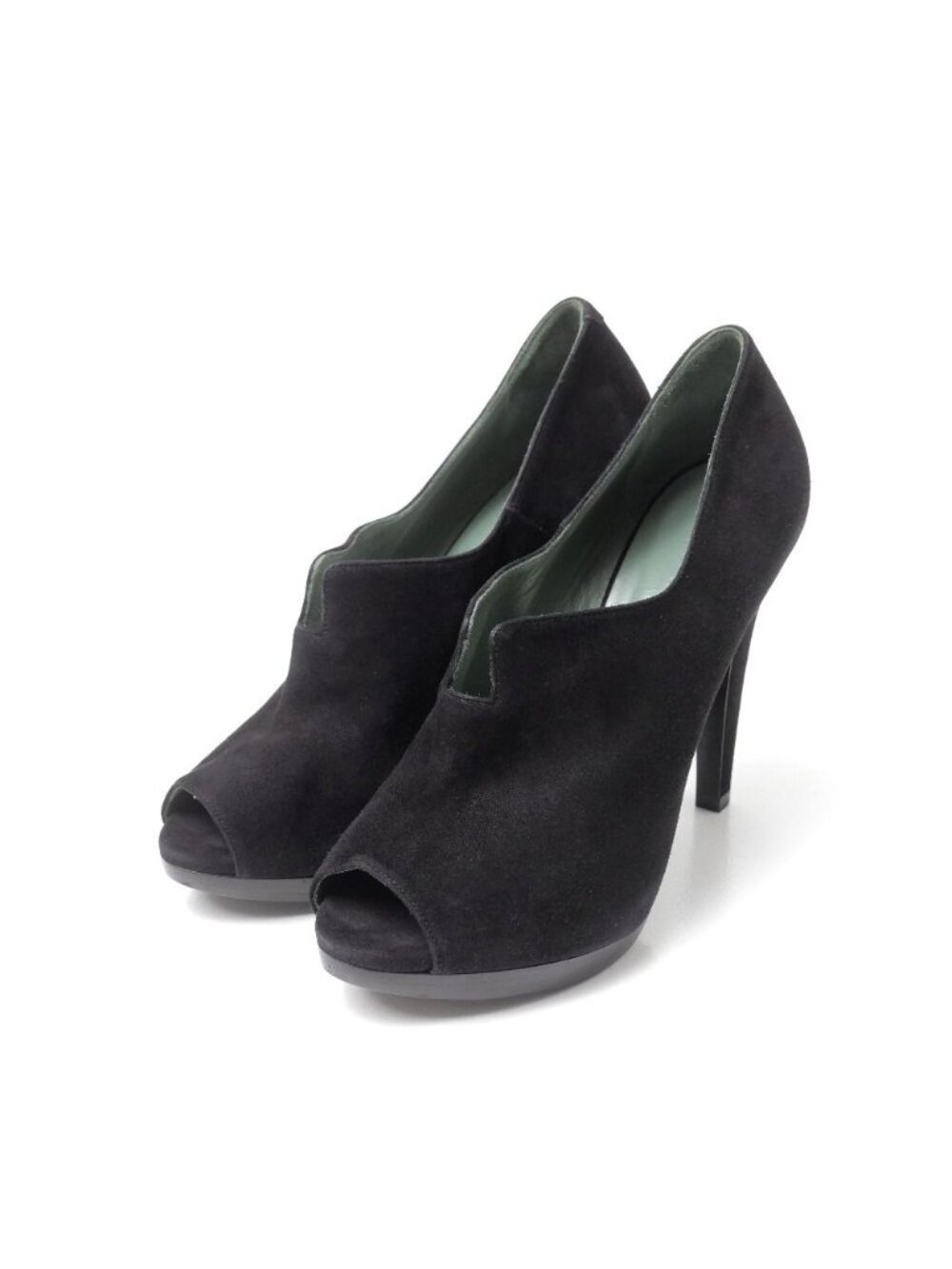 Hermes Pumps Suede Open Toe High Heels 36.5